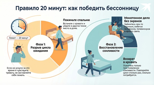Правило 20 минут при бессоннице