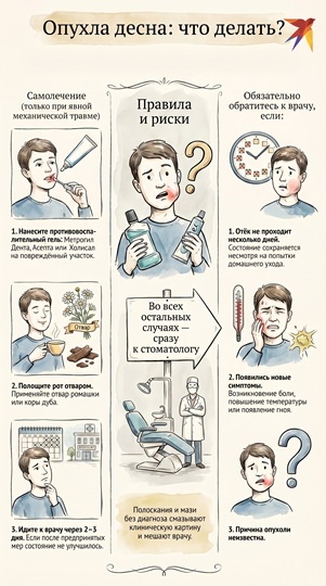 Опухла десна: что делать