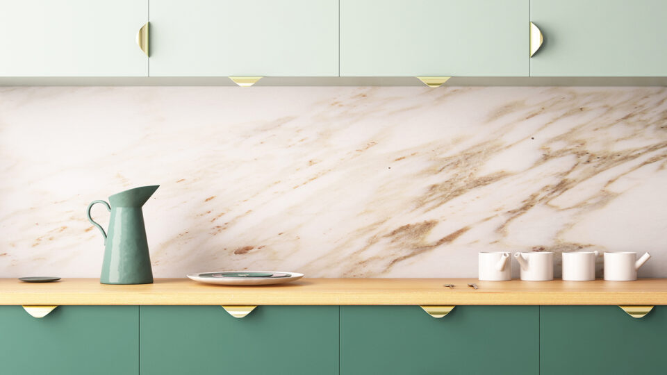 Зеленая кухня превосходно смотрится как с мебелью светлых, так и темных тонов. Фото: Philipp Shuruev / Shutterstock / Fotodom