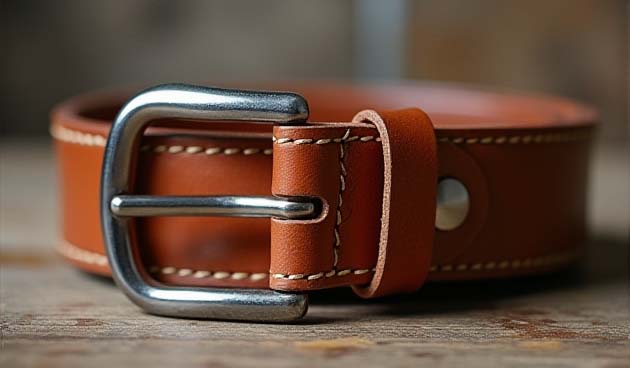Стильный кожаный ремень с уникальной пряжкой