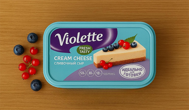 Сыр творожный Cream Cheese Violette «КАРАТ»