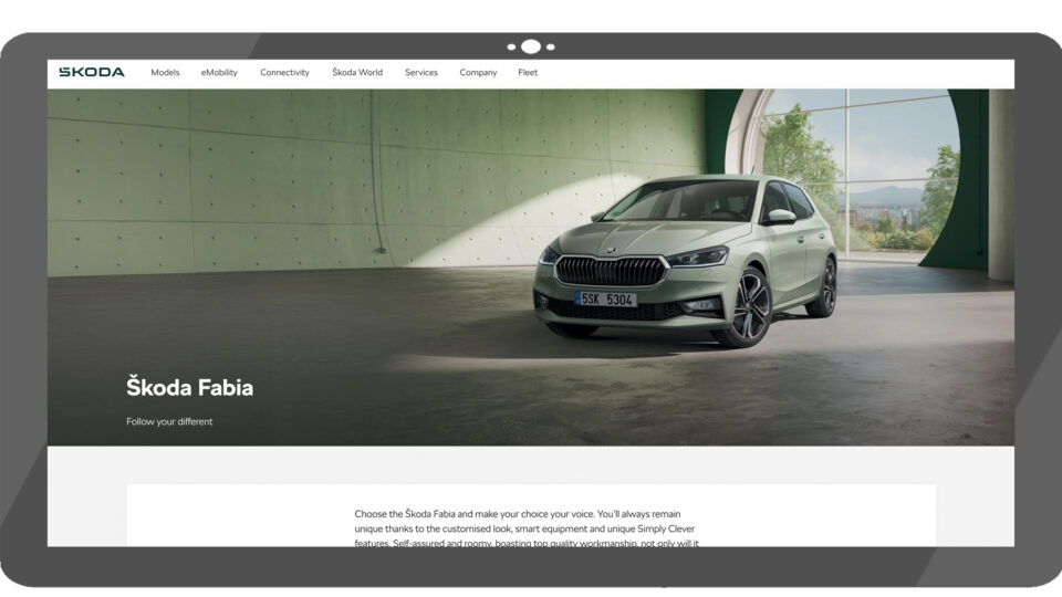 Скриншот сайта Skoda Fabia