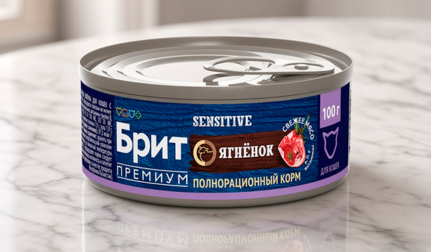 Влажный корм Brit Premium Sensitive с ягненком