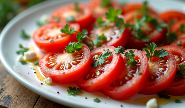 Закуска с помидорами и зеленью