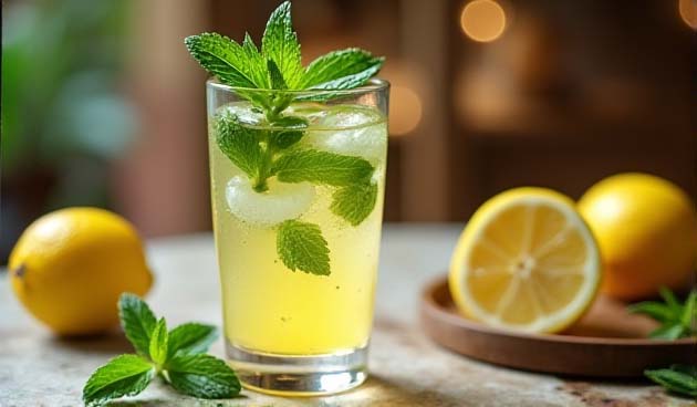 Лимонад в банке в стиле мохито
