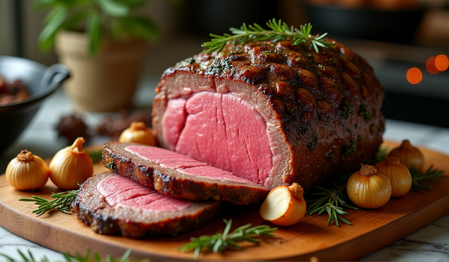 Говядина, запеченная в духовке с пряными травами