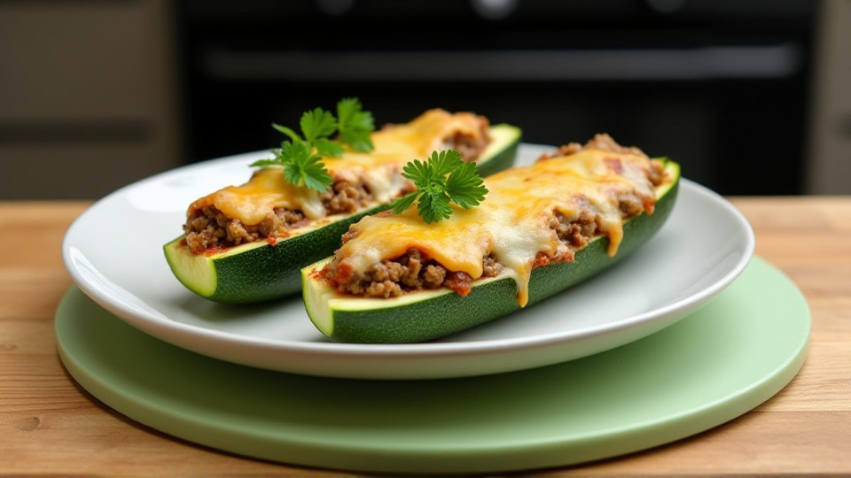 Кабачки, фаршированные курицей