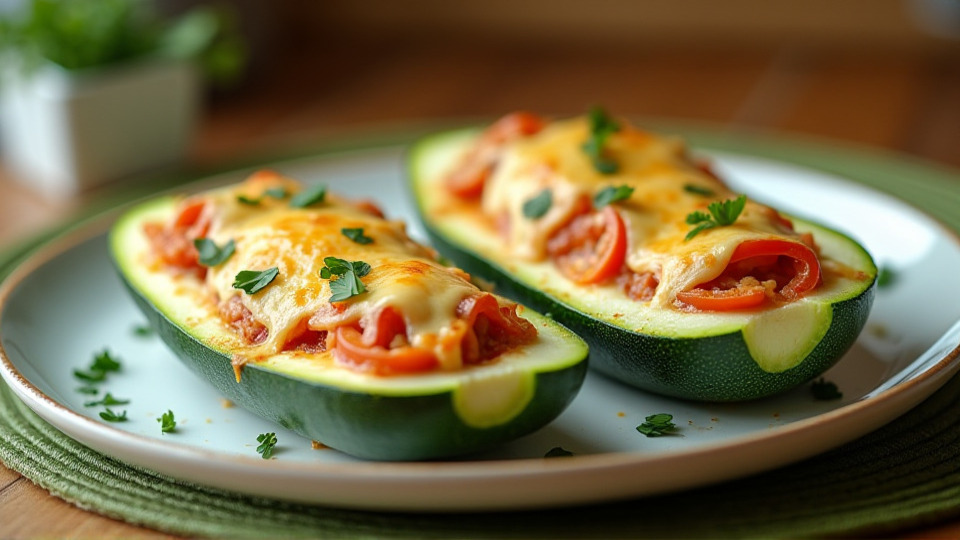 Кабачки, фаршированные овощами