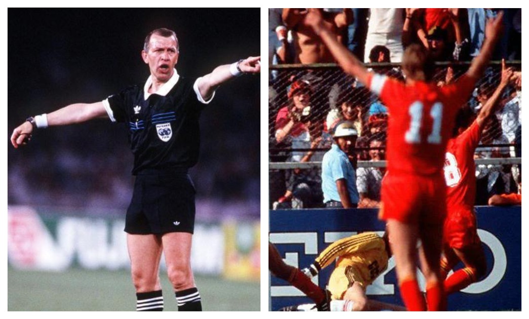 Арбитр Эрик Фредрикссон засчитывает четвертый мяч бельгийцев в ворота Рината Дасаева – так сборная СССР вылетела с ЧМ-1986. Фото: Global Look Press