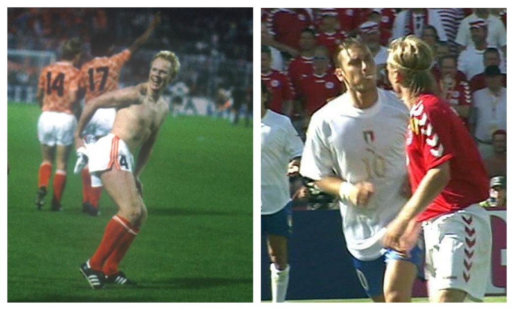 Звезды футбола Рональд Куман (слева) и Франческо Тотти позволяли себе на поле очень нелициприятные поступки. Фото: Global Look Press