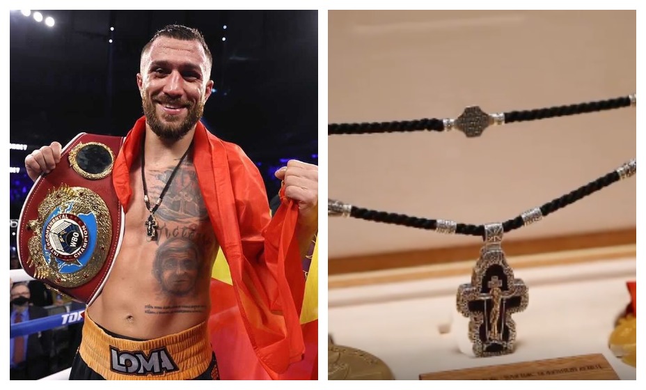 Украинец Василий Ломаченко переплавил свои олимпийские медали в нательный крест для отца. 
Фото: Instagram 