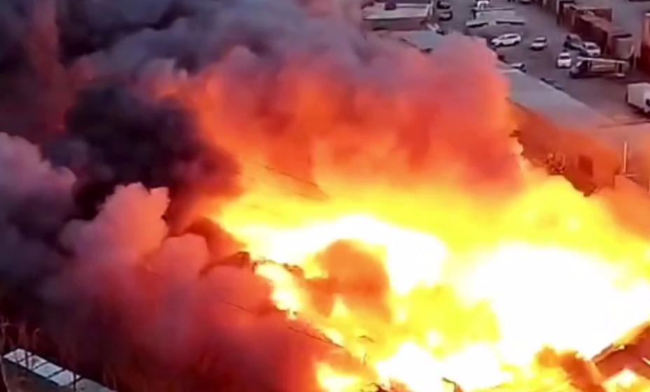 Пожар в Дагестане, скриншот из соцсетей