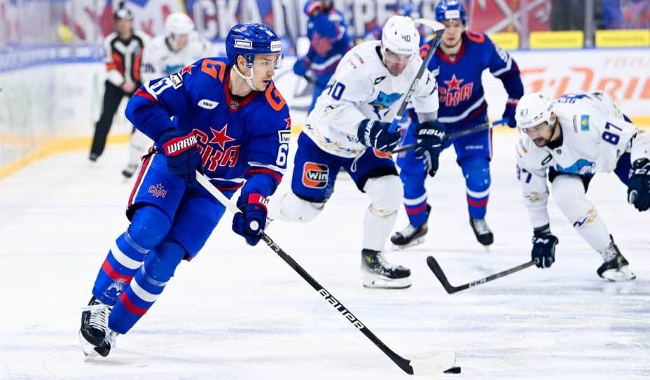 СКА уверенно обыграл «Барыс», забросив 7 шайб. Фото: ВК ХК СКА