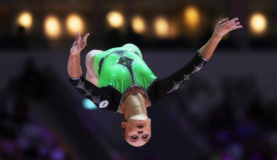 Ангелина Мельникова выиграла золотую медаль в опорном прыжке на ЧМ-2025 в Джакарте. Фото: Reuters