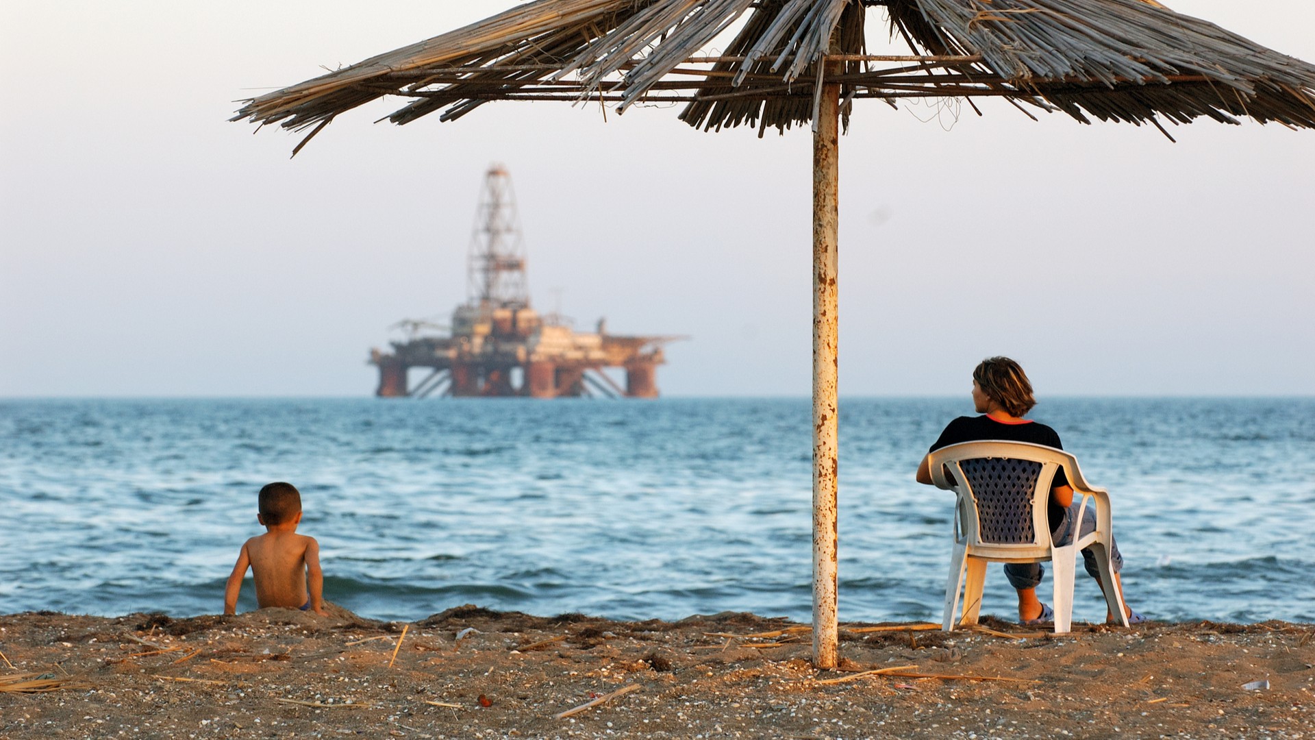 Пляж, Каспийское море.